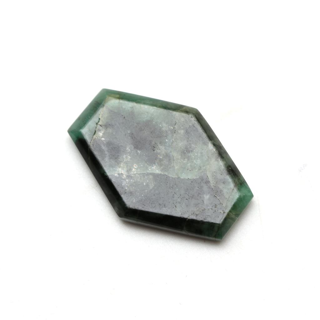 Natural Emerald Both Side Flat Hexagon, Loose Gemstone, 24x34mm, Emerald Smooth Gemstone Price Per Pieces - National Facets, Gemstone Manufacturer, Natural Gemstones, Gemstone Beads