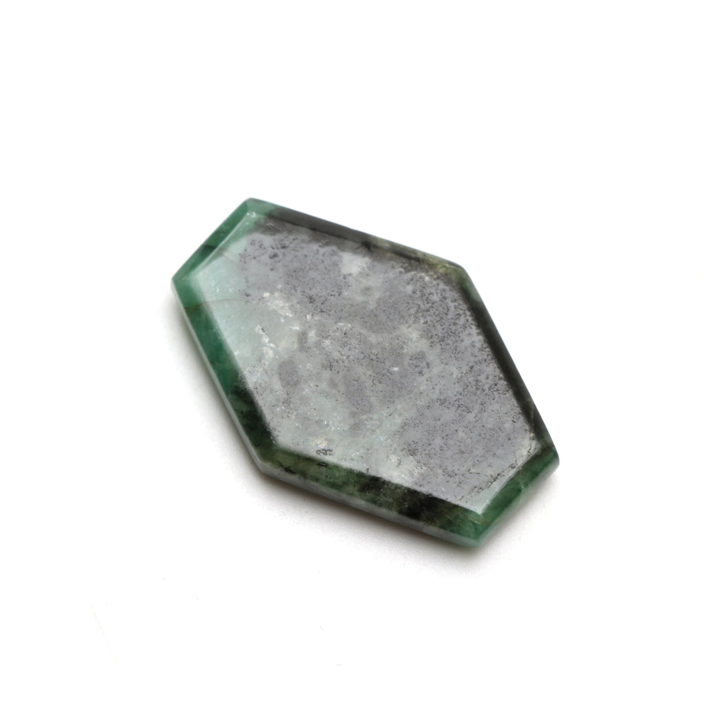 Natural Emerald Both Side Flat Hexagon, Loose Gemstone, 24x34mm, Emerald Smooth Gemstone Price Per Pieces - National Facets, Gemstone Manufacturer, Natural Gemstones, Gemstone Beads