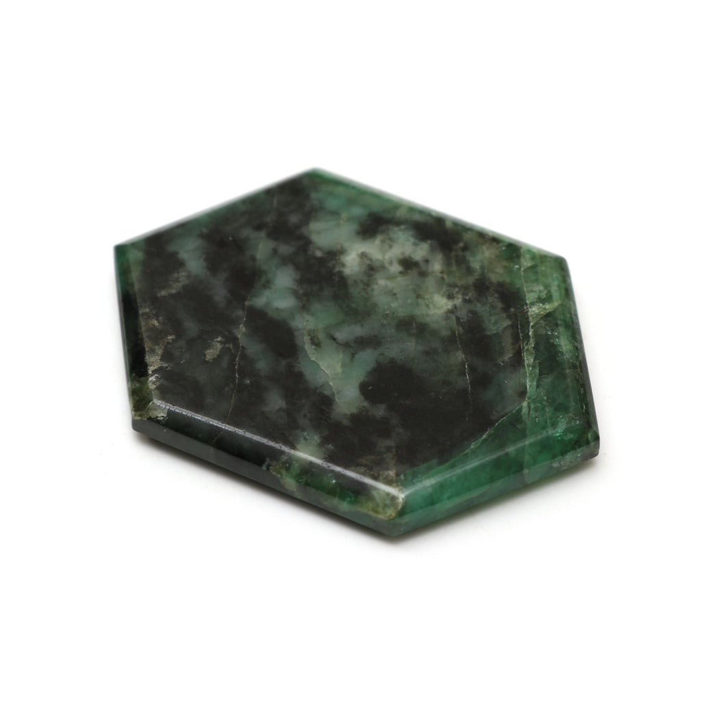 Natural Emerald Both Side Flat Hexagon, Loose Gemstone, 41x59mm, Emerald Smooth Gemstone, Price Per Pieces - National Facets, Gemstone Manufacturer, Natural Gemstones, Gemstone Beads
