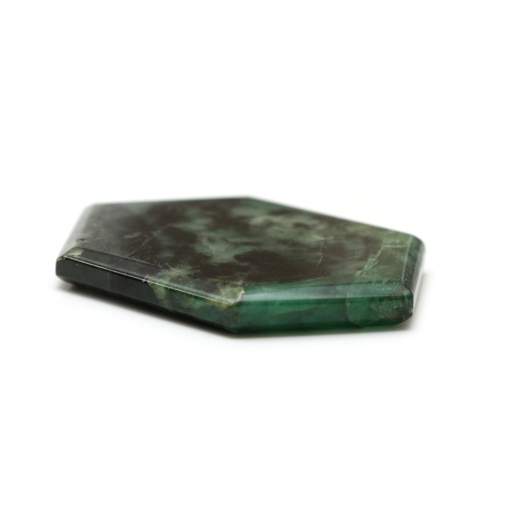 Natural Emerald Both Side Flat Hexagon, Loose Gemstone, 41x59mm, Emerald Smooth Gemstone, Price Per Pieces - National Facets, Gemstone Manufacturer, Natural Gemstones, Gemstone Beads
