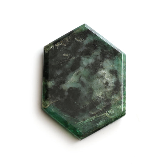 Natural Emerald Both Side Flat Hexagon, 41x59mm, Emerald Jewelry Making Gemstone, Price Per Piece