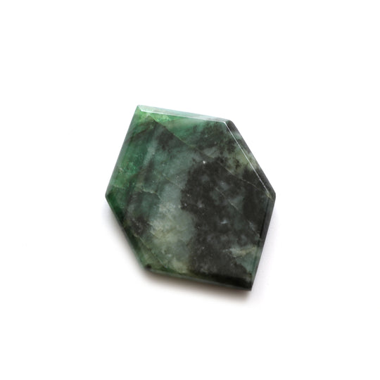 Natural Emerald Both Side Flat Hexagon, 28x41mm, Emerald Jewelry Making Gemstone, Price Per Piece
