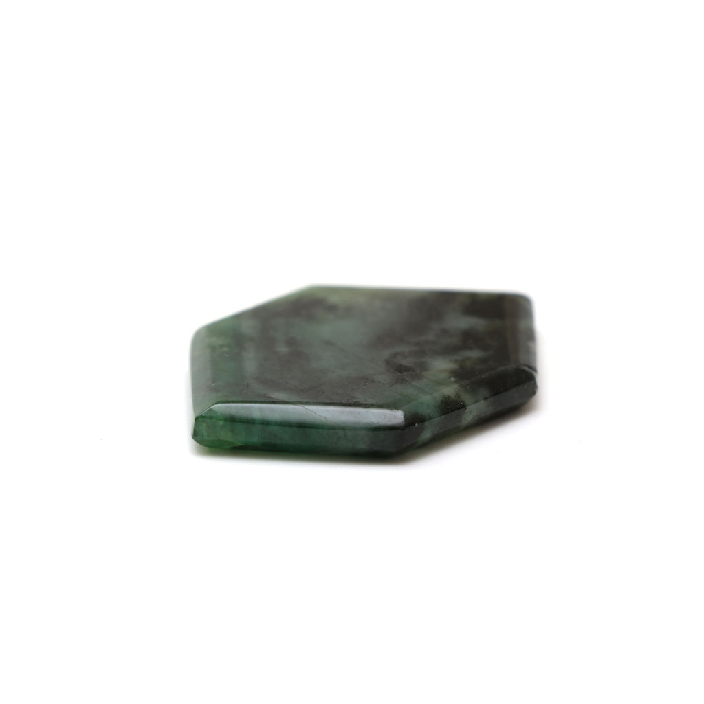 Natural Emerald Both Side Flat Hexagon, Loose Gemstone, 28x41mm, Emerald Smooth Gemstone, Price Per Pieces - National Facets, Gemstone Manufacturer, Natural Gemstones, Gemstone Beads