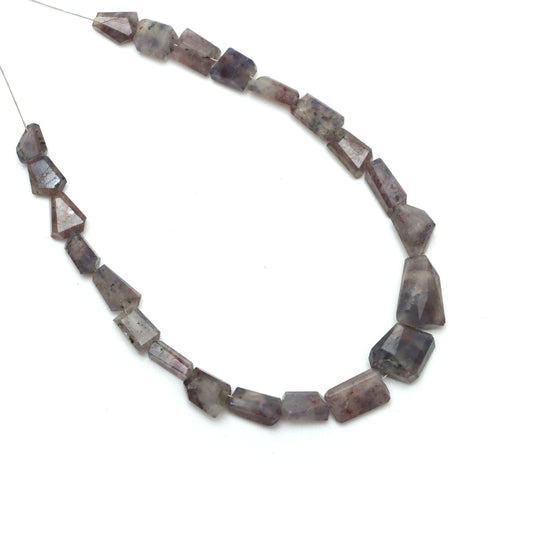 Bloodshot Iolite Faceted Tumble Beads, 6.5x8 mm to 10x14 mm, Bloodshot Iolite Jewelry Making Beads, 8 Inches Full Strand, Price Per Strand