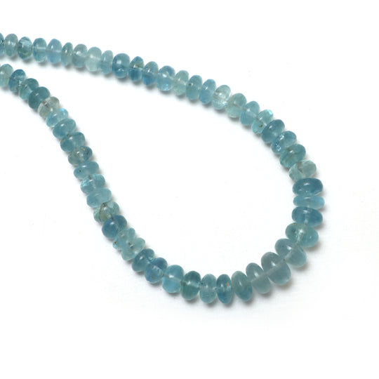 5 mm to 9.5 mm Aquamarine Smooth Rondelle Shape Beads
