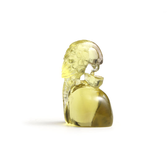 Lemon Quartz Parrot Carving Loose Gemstone, 16.5x27.5 mm, Lemon Quartz Jewelry Making Gemstone, 1 Piece
