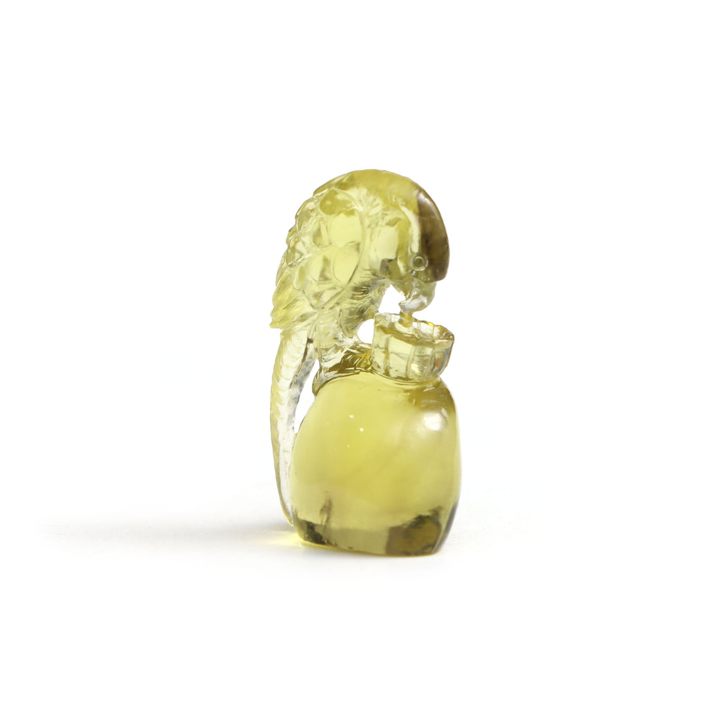 Lemon Quartz Parrot Carving Loose Gemstone