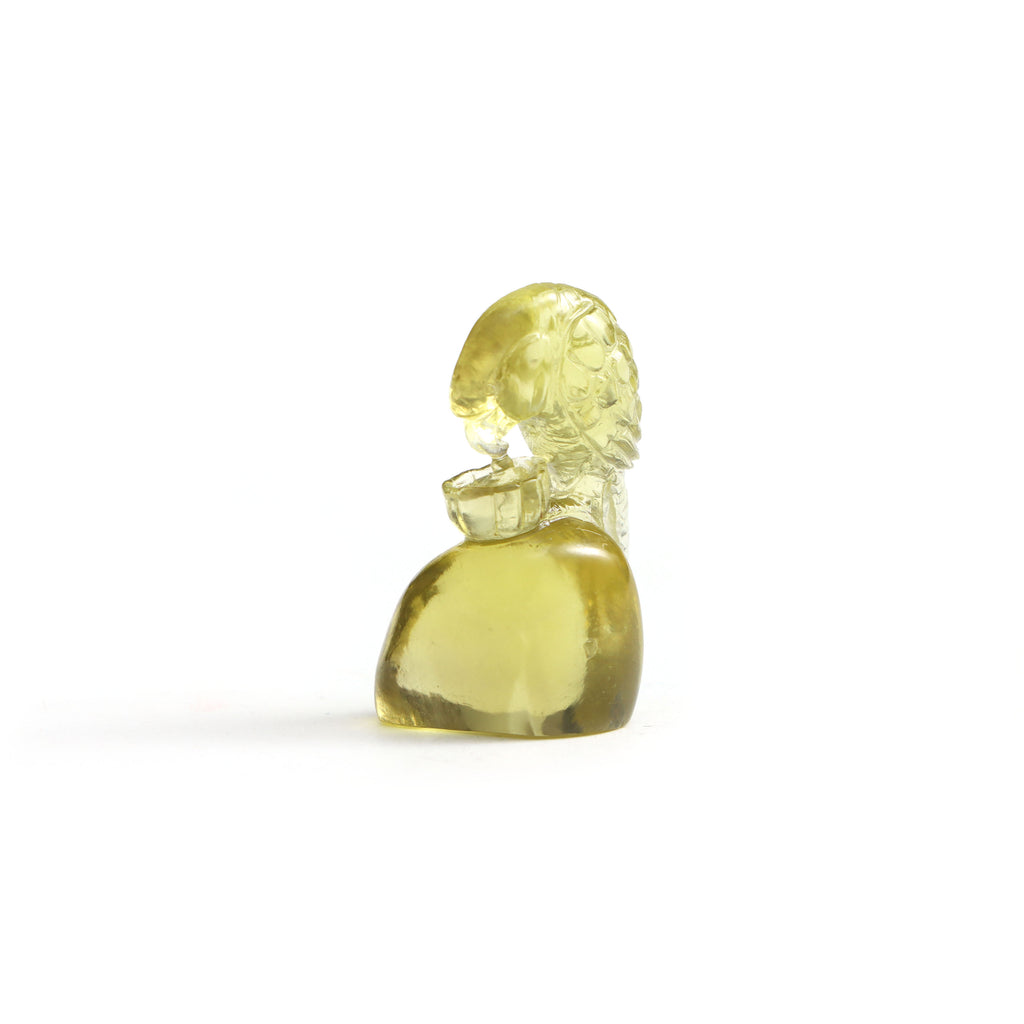 Lemon Quartz Parrot Carving Loose Gemstone