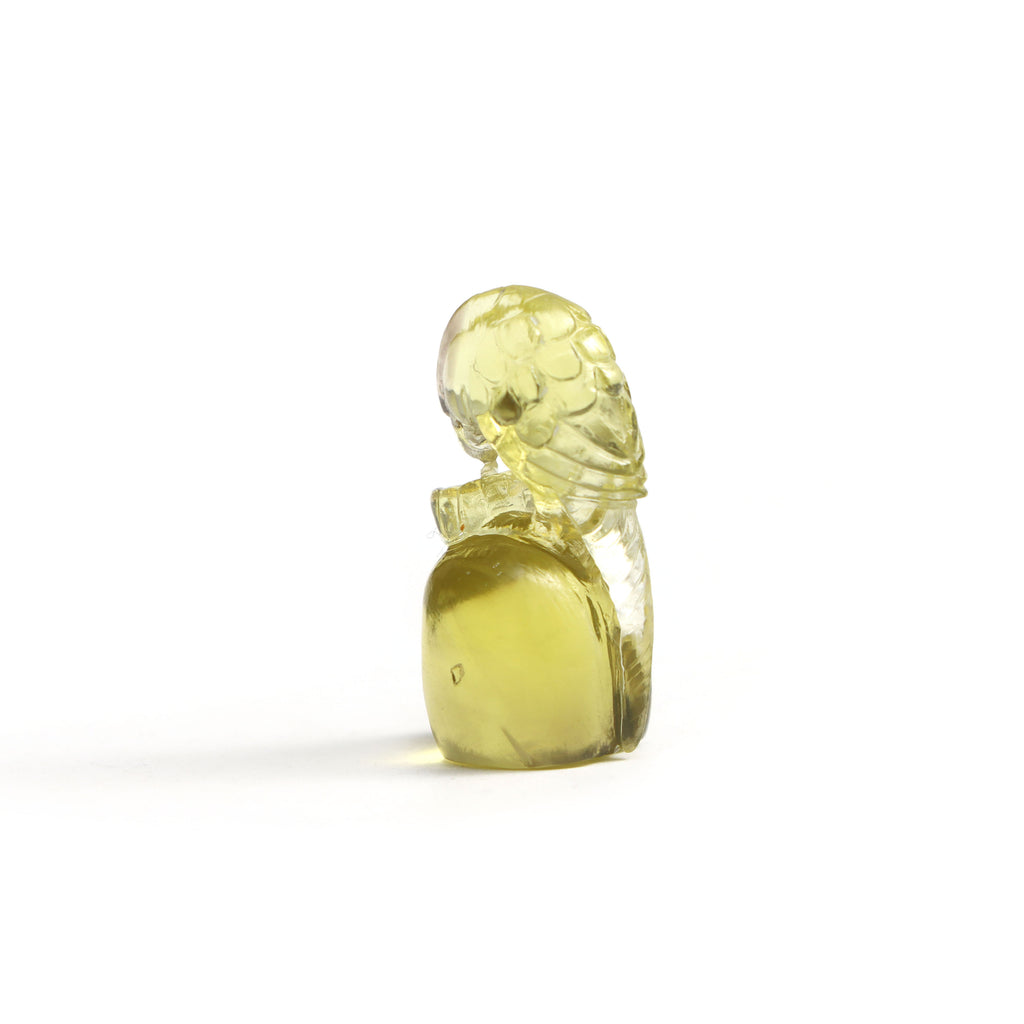 Lemon Quartz Parrot Carving Loose Gemstone