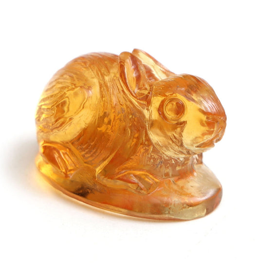 Citrine Rabbit Carving Loose Gemstone, 13x22 mm, Citrine Jewelry Making Gemstone, 1 Piece