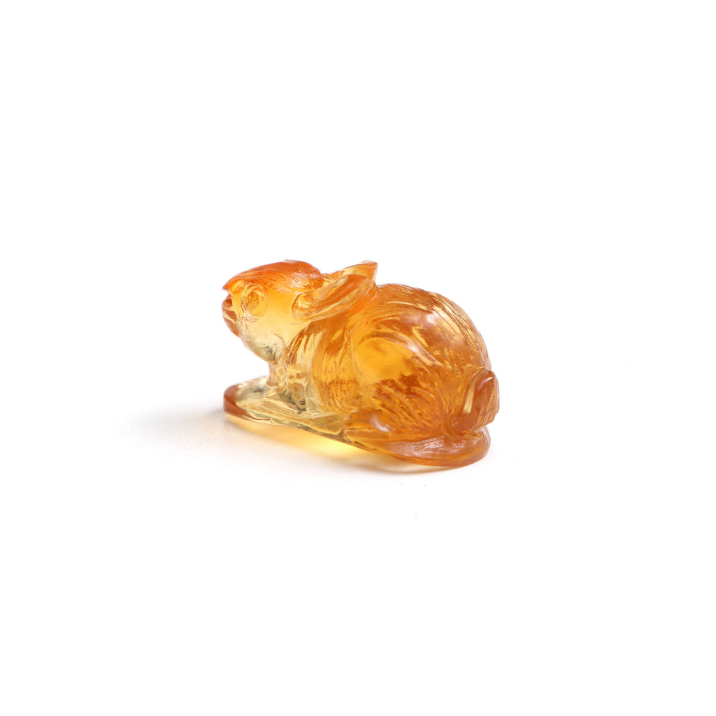 Citrine Rabbit Carving Loose Gemstone