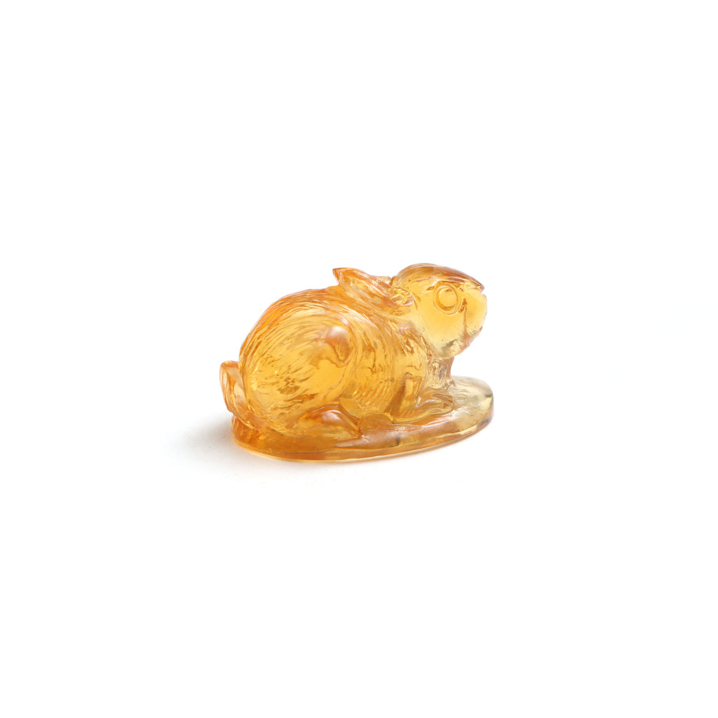 Citrine Rabbit Carving Loose Gemstone