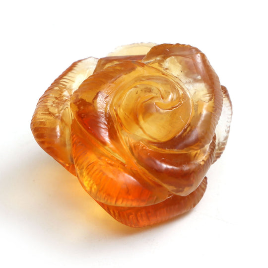Citrine Flower Carving Loose Gemstone, 21.5x22 mm, Citrine Jewelry Making Gemstone, 1 Piece