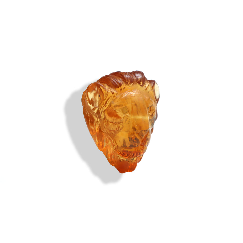 Citrine Lion Carving Loose Gemstone