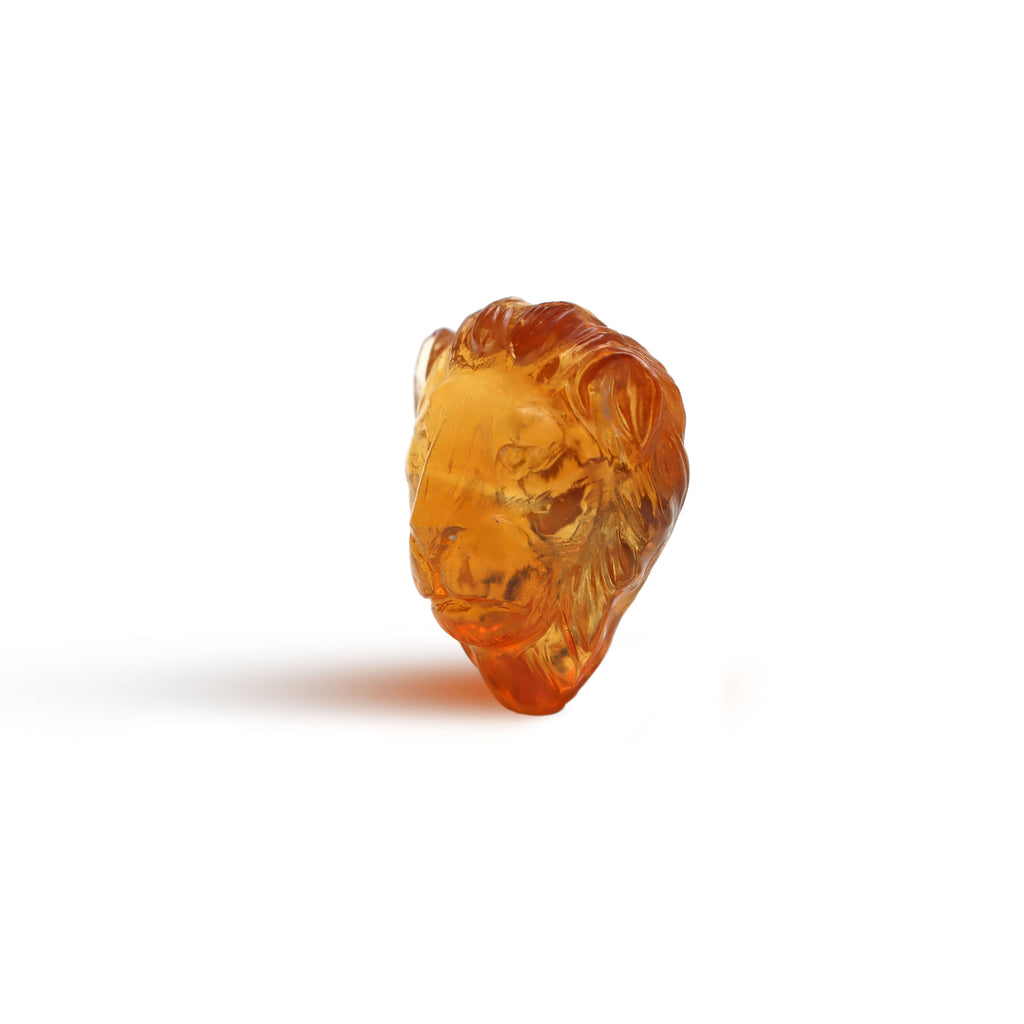 Citrine Lion Carving Loose Gemstone