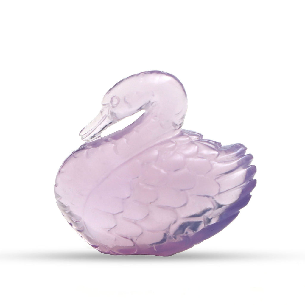 Lavender Quartz Duck Carving Gemstone 
