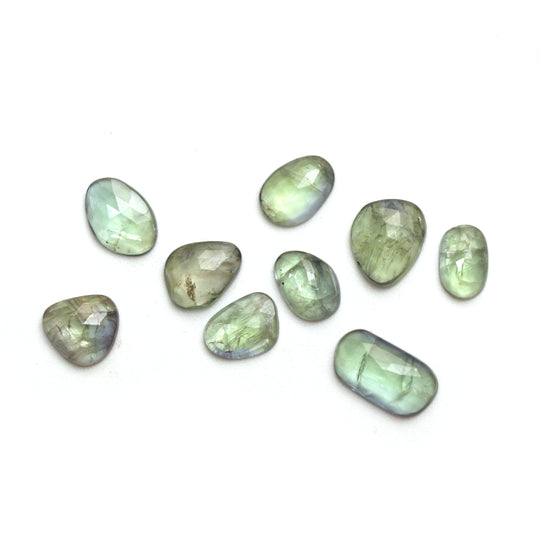 Bi - Color Tanzanite Faceted Organic Loose Gemstone, 6x9.5 mm to 7.5x13.5 mm, Tanzanite Jewelry Making Beads, Set of 9 Pieces