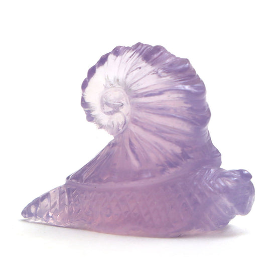 Lavender Quartz Snail Carving Loose Gemstone, 16.5x21 mm, Lavender Quartz Jewelry Making Gemstone, 1 Piece