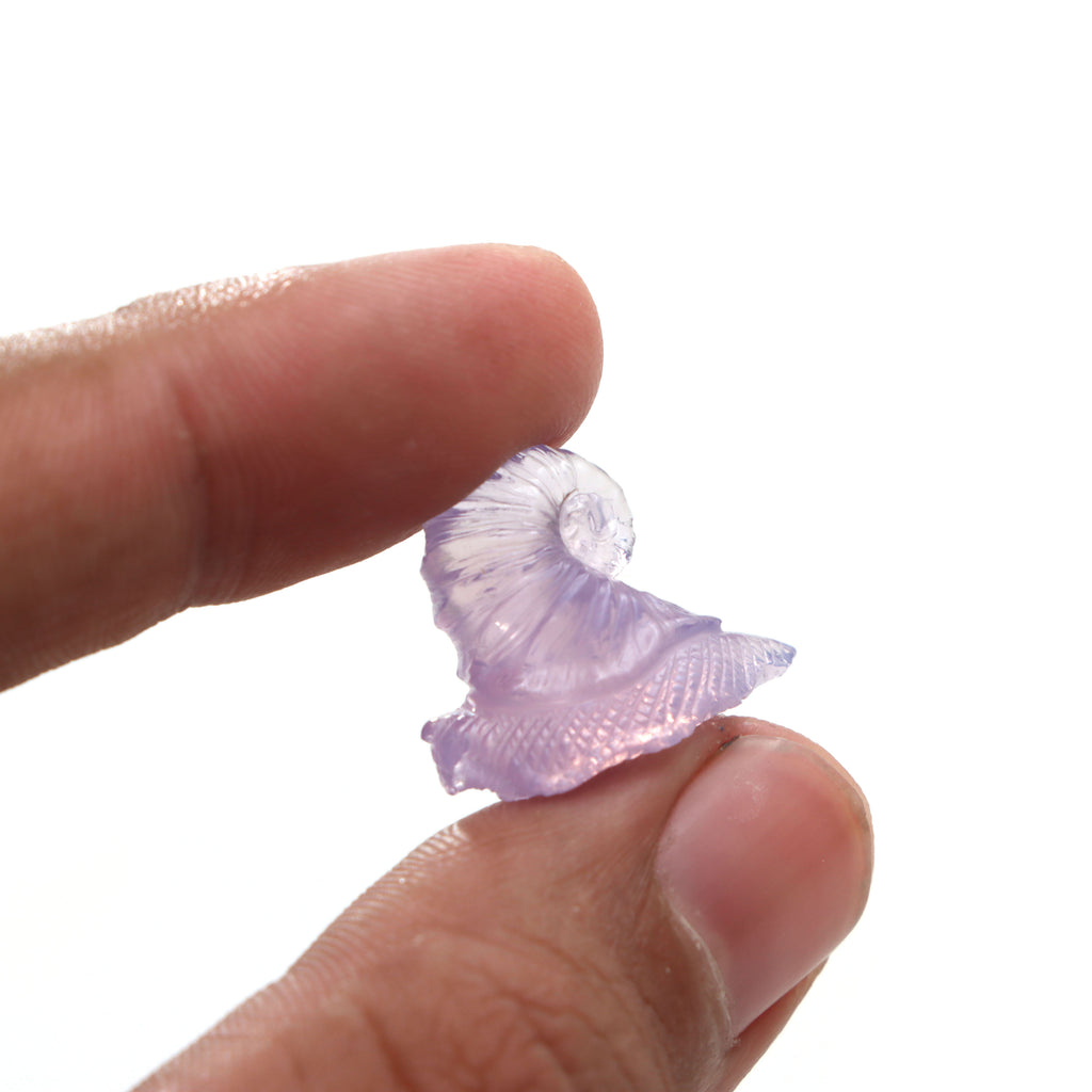 Lavender Quartz Snail Carving Loose Gemstone
