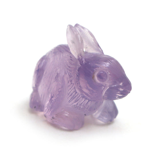 Lavender Quartz Rabbit Carving Loose Gemstone, 16x22.5 mm, Lavender Quartz Jewelry Making Gemstone, 1 Piece