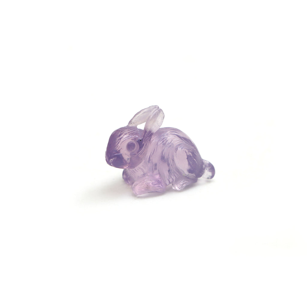 Lavender Quartz Rabbit Carving Loose Gemstone