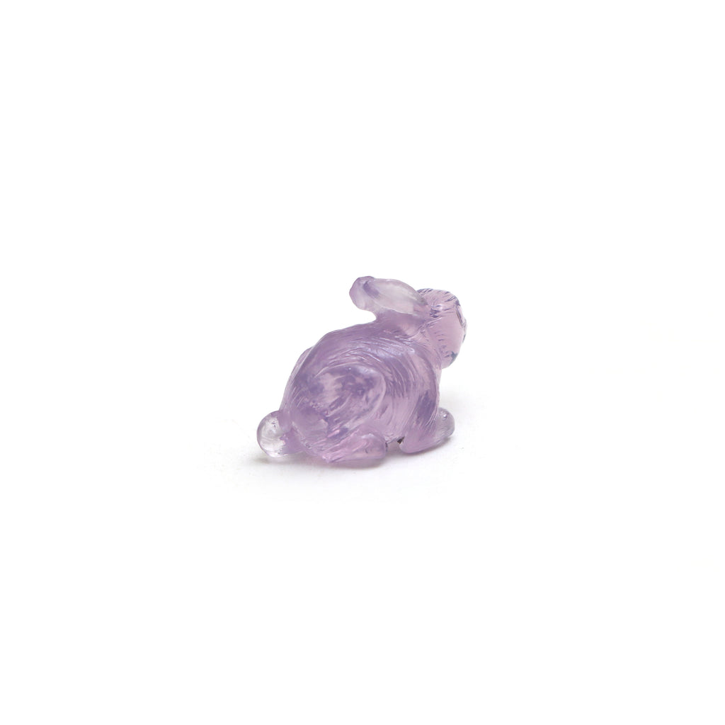 Lavender Quartz Rabbit Carving Loose Gemstone