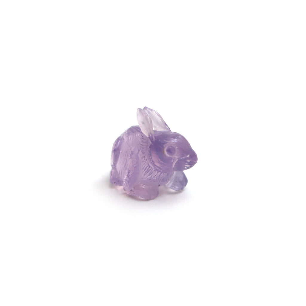 Lavender Quartz Rabbit Carving Loose Gemstone