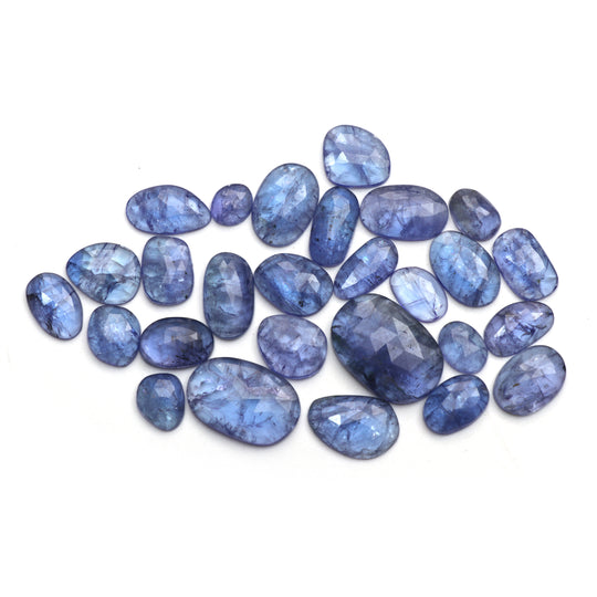 タンザナイトファセットオーガニックルースジェムストーン、7x8.5 mm～15x22 mm、タンザナイトジュエリーメイキングビーズ、27個セット