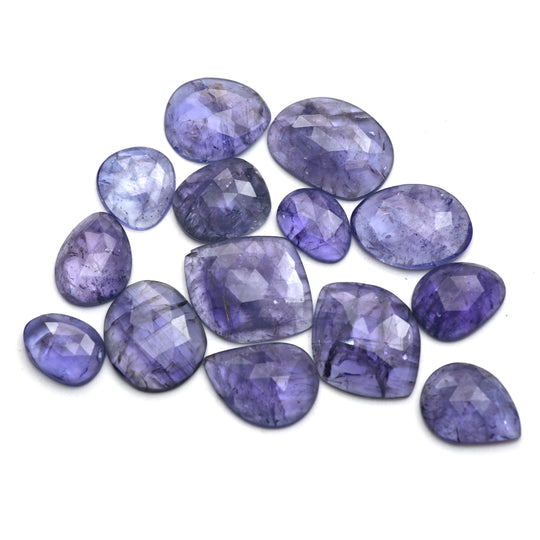 タンザナイトファセットオーガニックルースジェムストーン、11x14.5 mm～20x25 mm、タンザナイトジュエリーメイキングビーズ、14個セット
