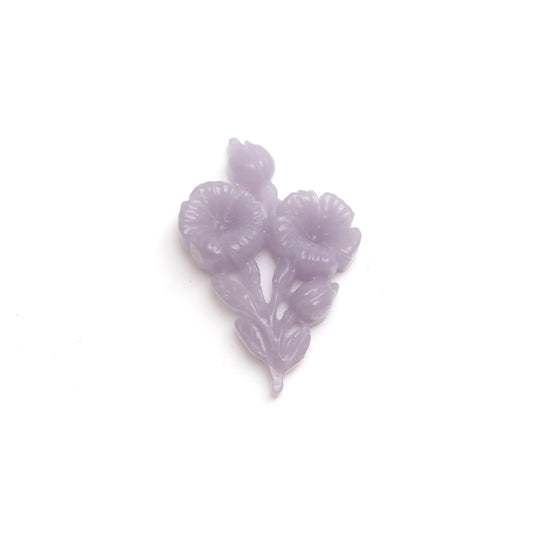 Natural Yttrium Fluorite Flower Plant Carving Loose Gemstone, 25x38mm , Yttrium Fluorite Jewelry Handmade Gift for Women, 1 Piece