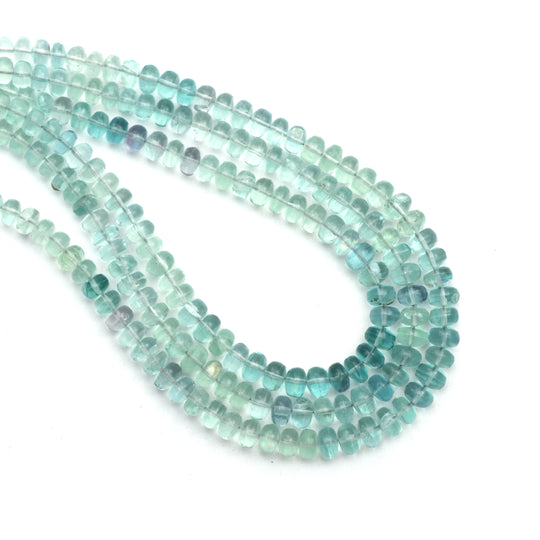 Fluorite Smooth Rondelle Beads, 4.5 mm to 6 mm, Fluorite Jewelry Making Beads, 18 Inches Full Strand, Price Per Strand