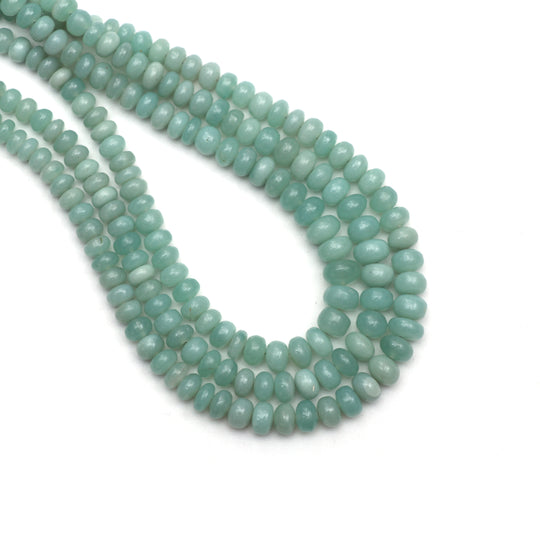 Green Chalcedony Smooth Rondelle Beads, 4.5 mm to 7.5 mm, Chalcedony Jewelry Making Beads, 18 Inches Strand, Price Per Strand