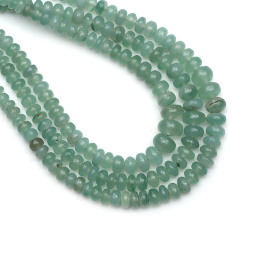 Green Chalcedony Smooth Rondelle Beads, 3.5 mm to 7.5 mm, Chalcy Jewelry Making Beads, 18 Inch Strand, Price Per Strand