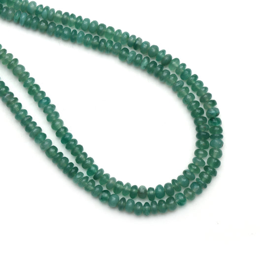 Green Chalcedony Smooth Rondelle Beads, 4 mm to 4.5 mm, Chalcedony Jewelry Making Beads, 18 Inches Strand, Price Per Strand