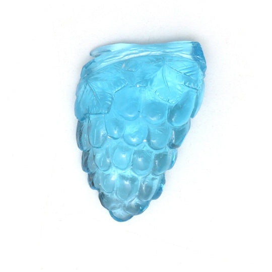 スイスブルートパーズ ブドウ彫刻用ルース宝石、16.5x25.5 mm、ブルートパーズジュエリー製作用宝石、1個