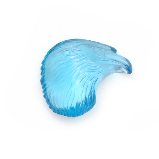 スイスブルートパーズ イーグル彫刻ルースジェムストーン、17x19 mm、ブルートパーズジュエリーメイキングジェムストーン、1個