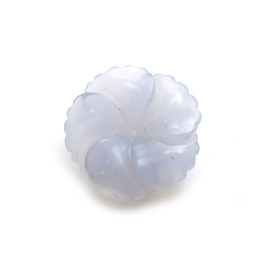 Natural Blue Chalcedony Flower Carving Loose Gemstone, 28x28 mm, Blue Chalcedony Jewelry Making Gemstone, 1 Piece