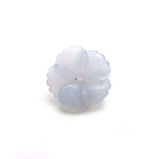 Natural Blue Chalcedony Flower Carving Loose Gemstone, 26x26 mm, Blue Chalcedony Jewelry Making Gemstone, 1 Piece