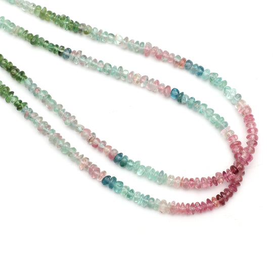 Multi Tourmaline Smooth Chips Beads, 4x4.5 mm to 4.5x5 mm, Tourmaline Jewelry Making Beads, 18 Inches Full Strand, Price Per Strand
