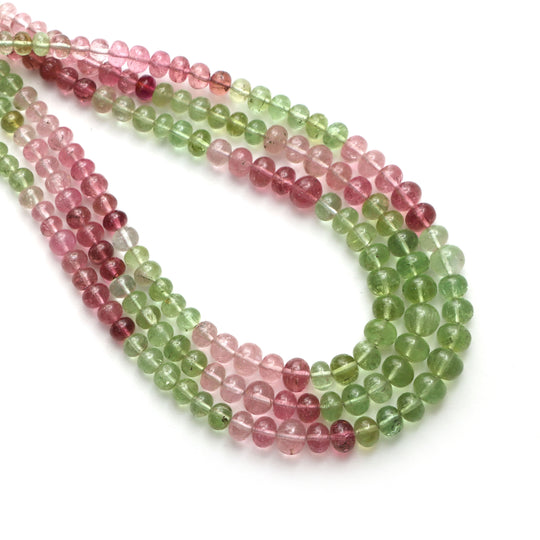 Multi Tourmaline Smooth Rondelle Beads, 4 mm to 6 mm, Tourmaline Jewelry Making Beads, 18 Inches Full Strand, Price Per Strand