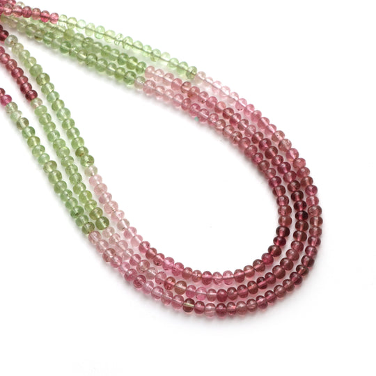 Multi Tourmaline Smooth Rondelle Beads, 2.5 mm to 3.5 mm, Tourmaline Jewelry Making Beads, 18 Inch Full Strand, Price Per Strand