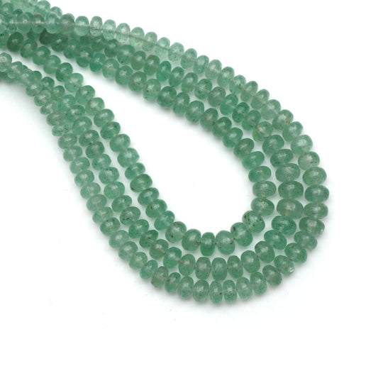 Green Quartz Smooth Rondelle Beads, 4.5 mm to 7 mm, Quartz Jewelry Making Beads, 18 Inches Strand, Price Per Strand