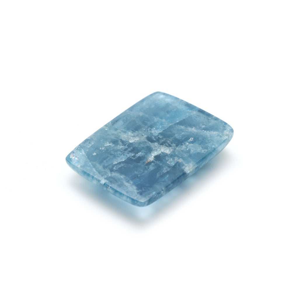 Natural Aquamarine Smooth Rectangle Loose Gemstone, 35x46 mm, Aquamarine Jewelry Handmade Gift For Women, 1 Piece - National Facets, Gemstone Manufacturer, Natural Gemstones, Gemstone Beads, Gemstone Carvings