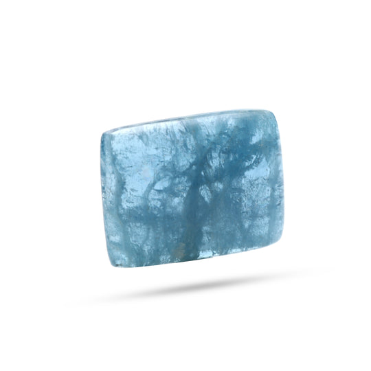 Natural Aquamarine Smooth Rectangle Loose Gemstone, 35x46 mm, Aquamarine Jewelry Making Gemstone, 1 Piece