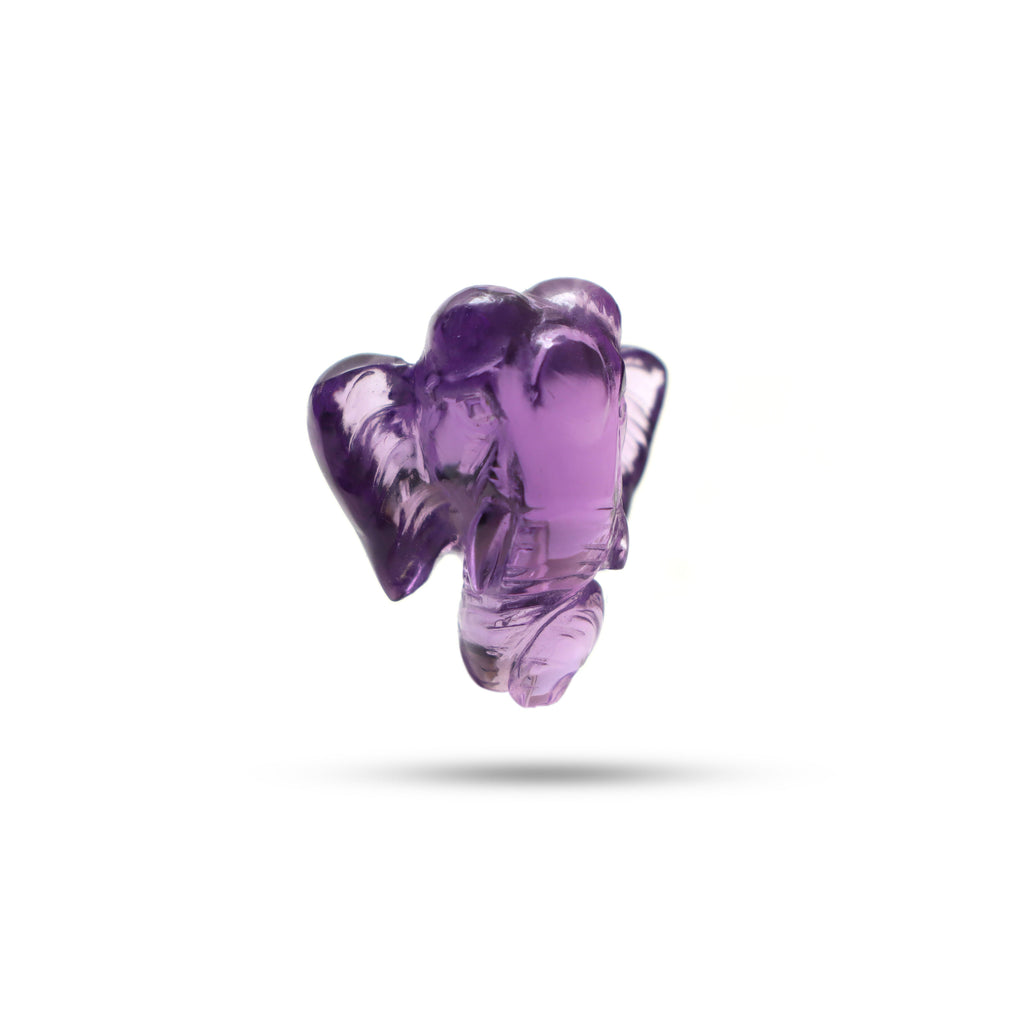 Amethyst Elephant Face Carving