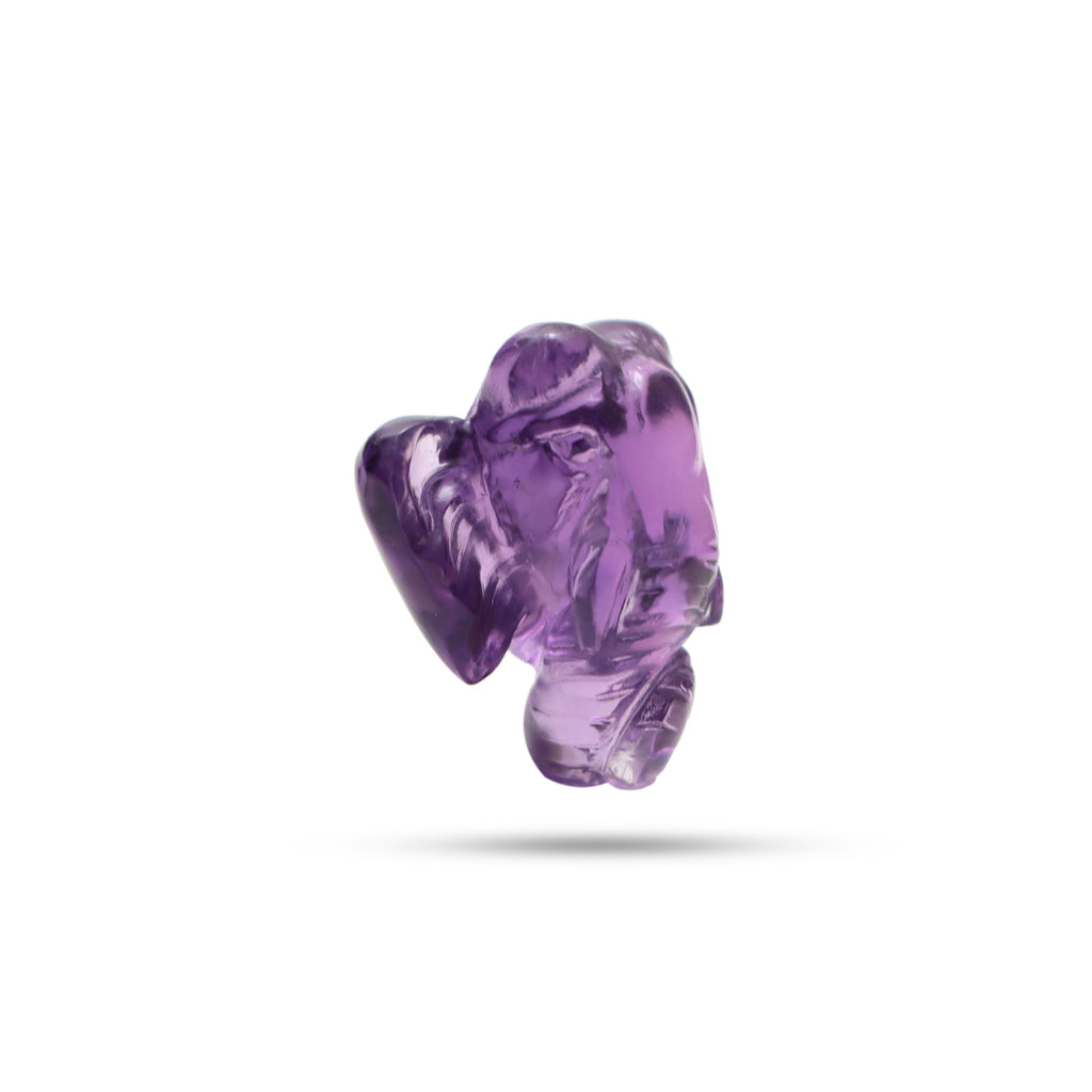 Amethyst Elephant Face Carving