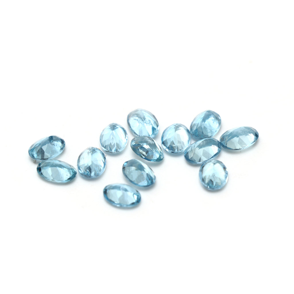 Natural Aquamarine Faceted Oval Loose Gemstone, 5x7 mm, Aquamarine Jewelry Handmade Gift For Women, Set of 13 Pieces - National Facets, Gemstone Manufacturer, Natural Gemstones, Gemstone Beads, Gemstone Carvings