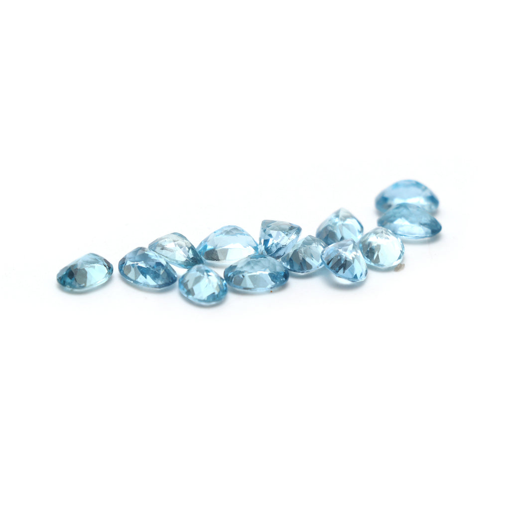 Natural Aquamarine Faceted Oval Loose Gemstone, 5x7 mm, Aquamarine Jewelry Handmade Gift For Women, Set of 13 Pieces - National Facets, Gemstone Manufacturer, Natural Gemstones, Gemstone Beads, Gemstone Carvings