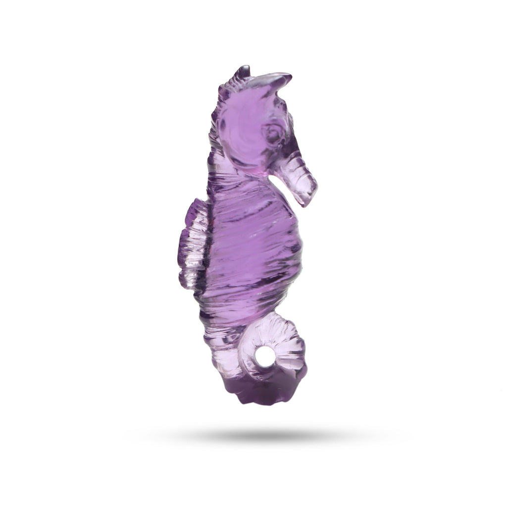 Amethyst Sea Horse Carving