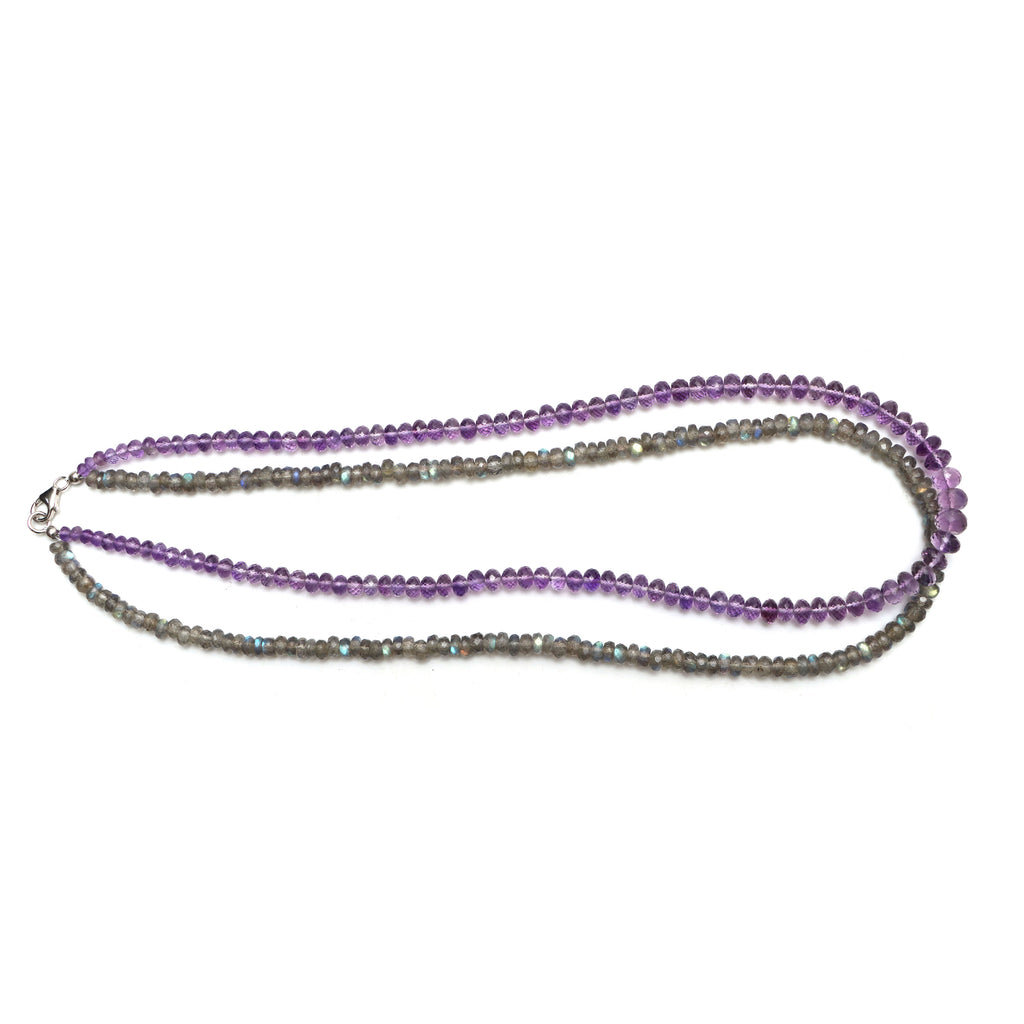 Amethyst & Labradorite Faceted Rondell Beads